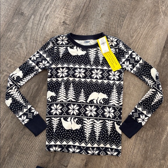 Old Navy Christmas Holiday blue fair isle pajama set - Picture 3 of 4